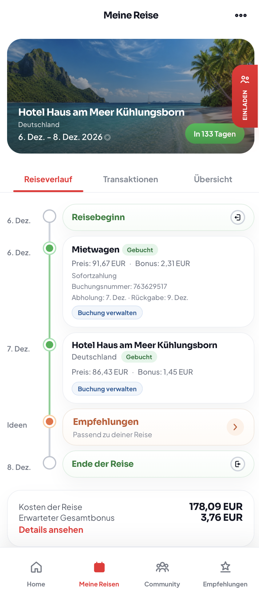 Reiseverlauf